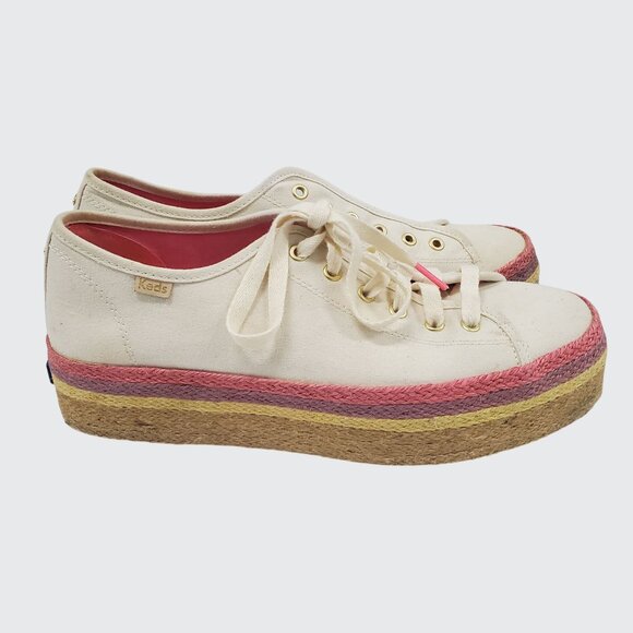 Keds Kate Spades New York Neon Raffia Platform Sneaker Women's Size 10 - Picture 2 of 9
